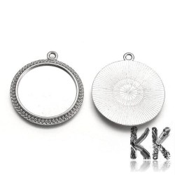 Zinc alloy pendant with bed - flat circle Ø 38 x 2.5 mm