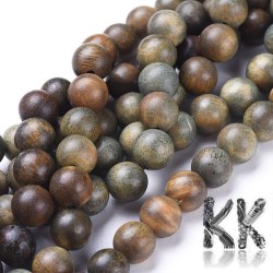 Green sandalwood beads - ball - Ø 4 mm