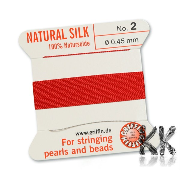 GRIFFIN Silk cord with needle - thickness 0.45 mm - roll 2 m