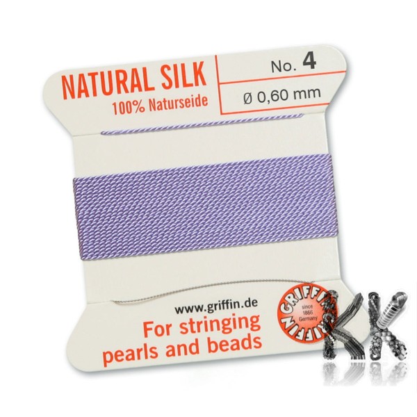 GRIFFIN Silk cord with needle - thickness 0.60 mm - roll 2 m