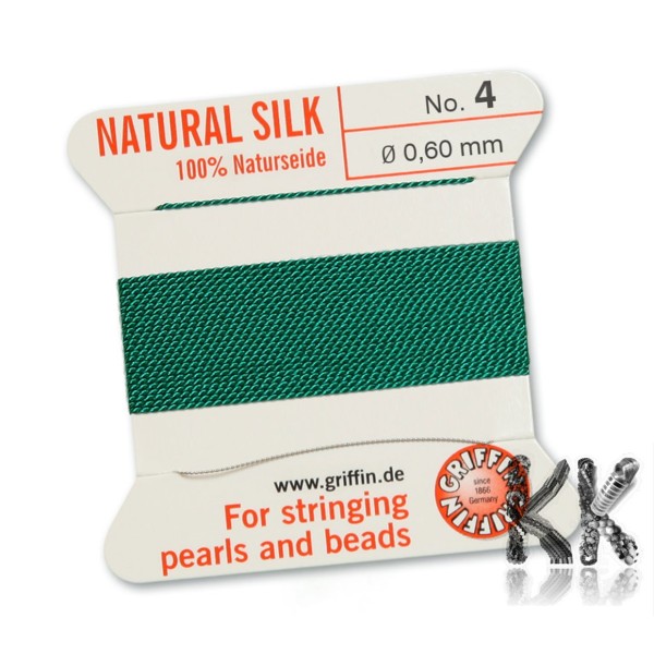 GRIFFIN Silk cord with needle - thickness 0.60 mm - roll 2 m