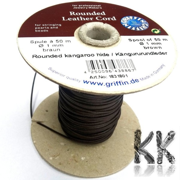 GRIFFIN kangaroo leather strap - Ø 1 mm - length 50 m