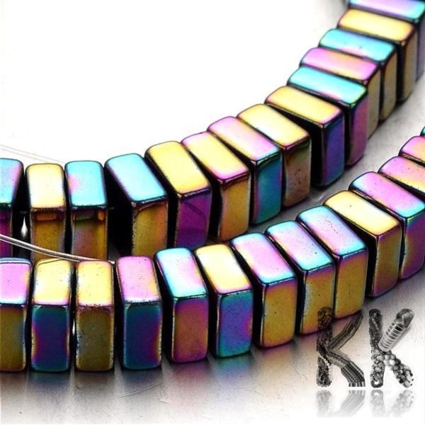 Synthetic plated nemag. hematite - 6 x 6 x 3 mm - square
