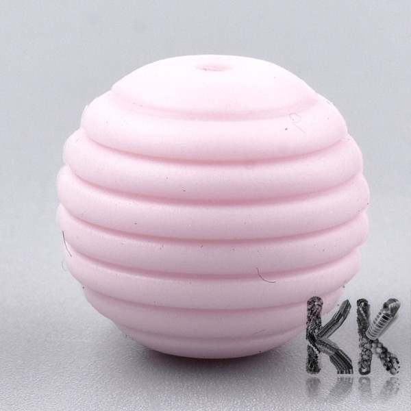 Food silicone beads - striped ball - 15 x 14 mm