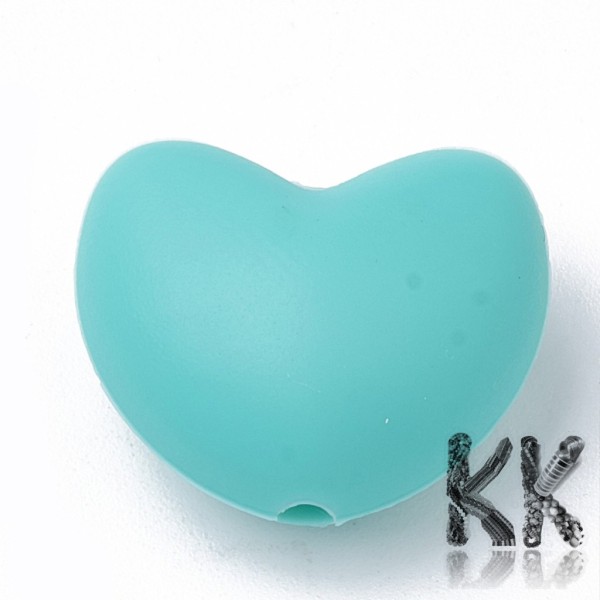 Food silicone beads - heart - 16 x 19 x 10 mm