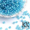 Chinese seed beads - 6/0 - transparent with AB plating - weight 1 g