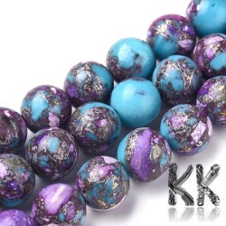 Synthetic turquoise with silver vein - Ø 8 - 8.5 mm - colored balls