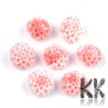 Synthetic coral - dyed lotus flower - 15 x 16 x 9.5 mm