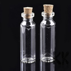 Glass pendant - wish bottle - 50 x 16 mm - volume 10 ml