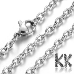 304 Nerezový náhrdelníkový řetízek s karabinkou - délka 45 cm