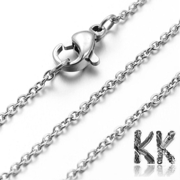 304 Stainless steel necklace chain with carabiner - length 50 cm