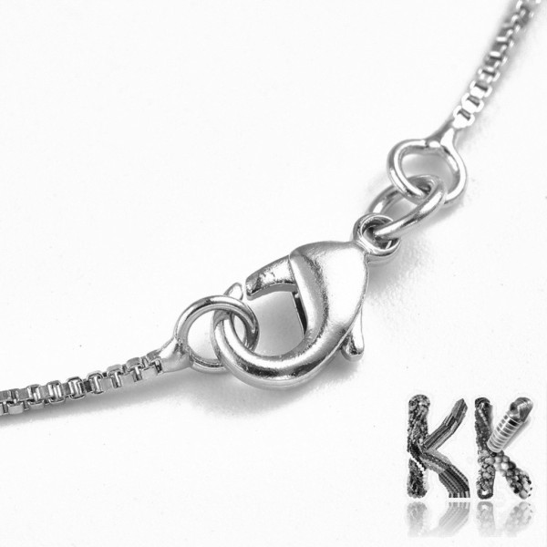 Mosazný náhrdelníkový řetízek s karabinkou - délka 42 cm