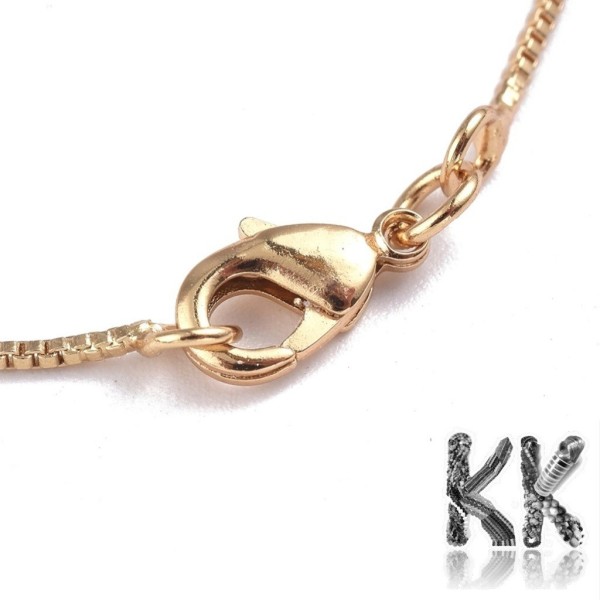 Brass necklace chain with carabiner - length 42 cm