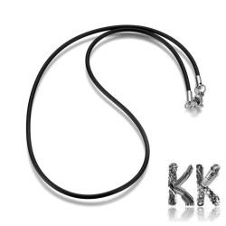 Rubber necklace with carabiner made of 304 stainless steel - length 40.5 cm