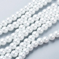Waxed pearls - Ø 8 mm- cord (approx. 103 pcs)