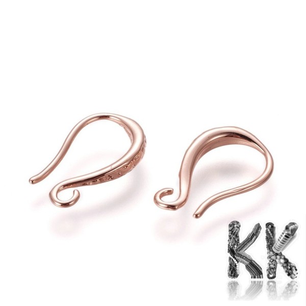 Decorative Brass Earring Hooks - 15 x 9.5 x 2.5 mm, Hole: 1.6mm, Pin: 0.8mm (1 pair)