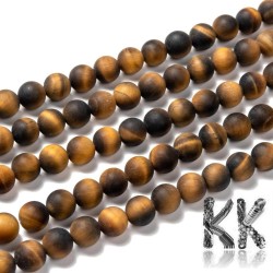 Přírodní zmatnělé tygří oko – 8mm – Kuličky, kvalita A – Průvlek: 1mm – Množství: 1 kus