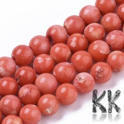 Imitace korálu – 8mm – Dobarvené kuličky – Průvlek: 1mm – Množství: 1 kus