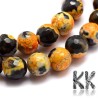 Natural Fiery Agate Faceted, Dyed & Heated - Round Beads - Ø 6 mm - hole: 1 mm - Grade A