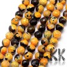 Natural Fiery Agate Faceted, Dyed & Heated - Round Beads - Ø 6 mm - hole: 1 mm - Grade A
