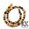 Natural Fiery Agate Faceted, Dyed & Heated - Round Beads - Ø 8 mm - hole: 1 mm - Grade A