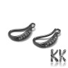 Luxury Brass Earring Hooks with Zircons - 13.5 x 8 x 2 mm, Hole: 1mm, Pin: 0.8mm  (1 pair)
