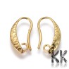 Decorative Brass Earring Hooks - 16 x 2 mm, Pin: 0.8 mm, Hole: 1.6 mm (1 pair)