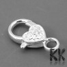 Decorative Lobster Claw Clasps - Heart - 25.5 x 14 x 6 mm, Hole 4 mm