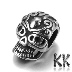 304 Stainless Steel Spacer Bead - Skull - 12 x 8 x 9 mm, Hole: 4 mm