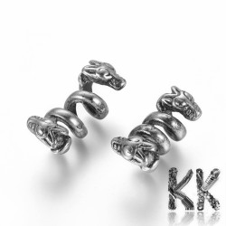 304 Stainless Steel Spacer Bead - Snake - 21.5 x 11 x 12.5 mm, Hole: 5-6 mm