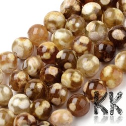 Natural Fire Agate - Round Beads - Ø 10 mm, Hole: 1.2 mm
