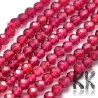 Tumbled round faceted beads made of synthetic material imitating natural ruby with a diameter of 3.5 mm and a hole for a thread with a diameter of 0.6 mm. The beads have a beautifully rich color typical for ruby.
Country of origin China
THE PRICE IS FOR 1 PCS.