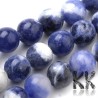 Tumbled round beads made of sodalite mineral with diameter 8-9 mm with a hole for a 1 mm diameter thread. The beads are completely natural without any dye.
Country of origin: China
THE PRICE IS FOR 1 PCS.