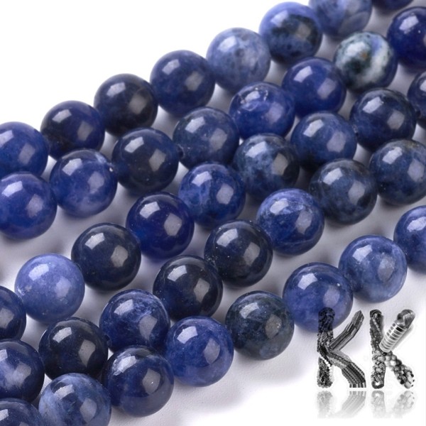 Natural Sodalite - Round Beads - Ø 8-9 mm, Hole: 1 mm - Grade A
