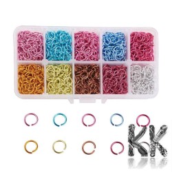 Aluminum Wire Open Jump Rings - Mix of Colors - Ø 8 x 1 mm