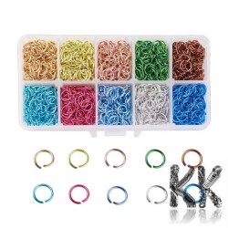 Aluminum Wire Open Jump Rings - Mix of Colors - Ø Ø 6 x 0.8 mm
