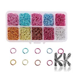 Aluminum Wire Open Jump Rings - Mix of Colors - Ø Ø 6 x 0.8 mm