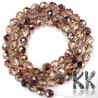 Czech Crystal Glass - Semi-Plated Faceted Round Beads - Ø 8 mm, Hole: 1 mm