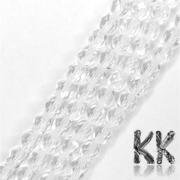 Czech Crystal Glass - Faceted Round Beads - Ø 6 mm, Hole: 1 mm