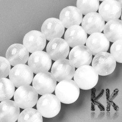 Natural Selenite - Round Beads - Ø 8-9 mm, Hole: 1 mm, Grade AAA