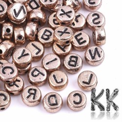 Beads with letters - random mix - ∅ 7 x 4 mm - 50 g (approx. 350 pcs)