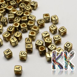 Beads with letters - mix - ∅ 7 x 4 mm - 50 g (approx. 350 pcs)