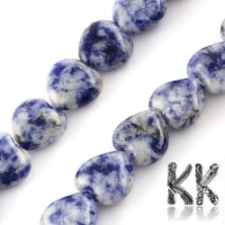 Natural Quartz with Sodalite - Heart Beads - 10 x 10 x 5 mm, Hole: 1 mm