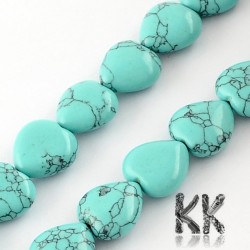 Synthetic Turquoise - Heart Beads - 10 x 10 x 5 mm, Hole: 1 mm