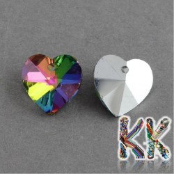 Heart pendant - rainbow - 14 x 14 x 8 mm