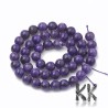 Natural Chalcedony - Imitation Charoite - Dyed Round Beads - Ø 6-7 mm, Hole: 1 mm