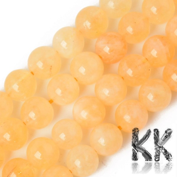 Natural Chalcedony - Imitation Citrine - Dyed & Heated Round Beads - 8.5 x 8 mm, Hole: 1,2 mm
