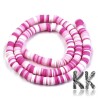 Polymer Clay Heishi Beads - Flat Discs - Ø 6 x 1 mm, Hole: 2 mm - Mix of Color Shades - 1 Strand (approx. 380 pcs)
