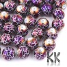 Electroplated opaque glass round beads - with a crackle pattern - Ø 8-8.5 mm, Hole: 1.5 mm
