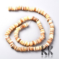 Natural Freshwater Shell Beads - Heishi - Discs -  Ø 5-7 x 1,5-2.5 mm, Hole: 1,2 mm - 1 Strand (approx. 200 pcs)